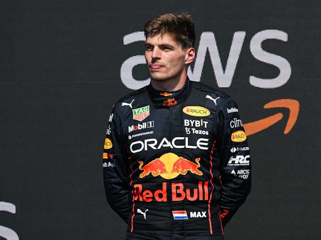 Max Verstappen atop the podium on June 19, 2022
