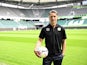 New VFL Wolfsburg coach Niko Kovac poses for a photograph on the pitch after the unveiling on June 20, 2022