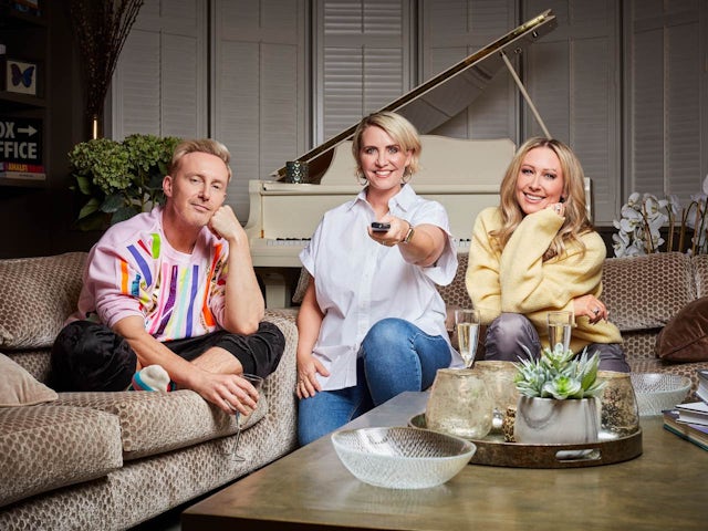 H, Claire and Faye from Steps on the Celebrity Gogglebox Pride special