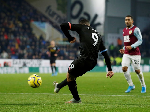Gabriel Jesus scores for Manchester City against Burnley in December 2019
