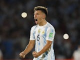 Ajax defender Lisandro Martinez in action for Argentina in February 2022