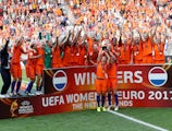 Netherlands Women celebrate winning the Women's 2017 European Championship