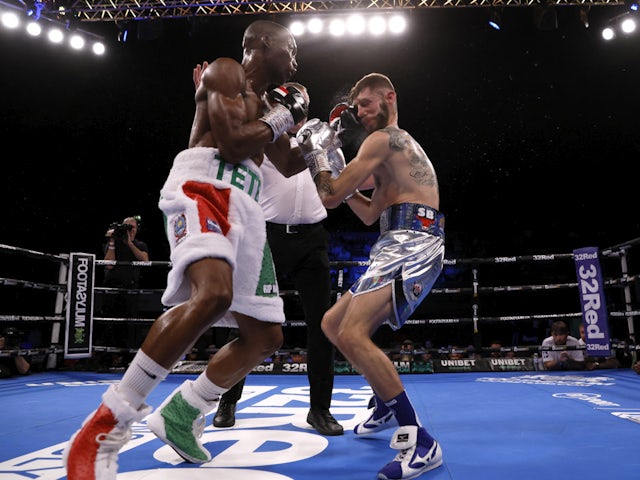 Zolani Tete on his way to knocking out Jason Cunningham on July 2, 2022.