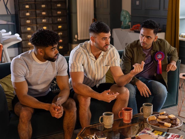 Prince, Romeo and Imran on Hollyoaks on July 11, 2022