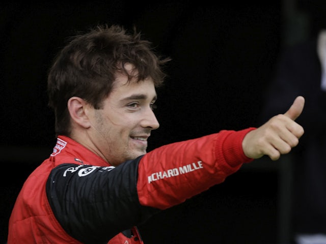 Charles Leclerc celebrates winning the Austrian Grand Prix on July 10, 2022.
