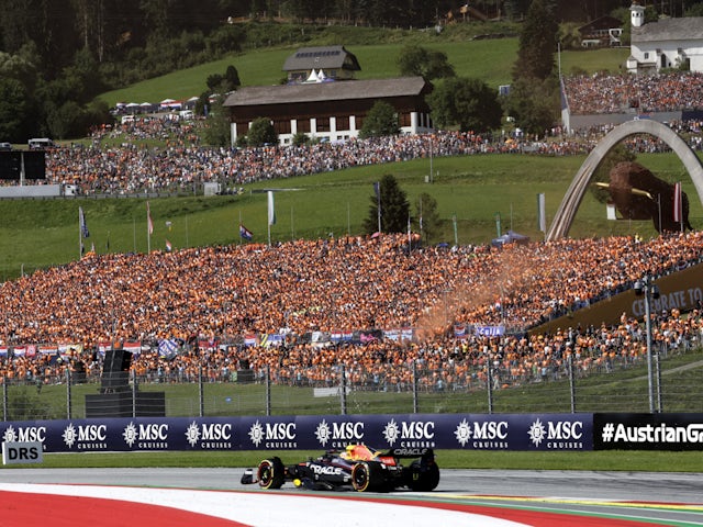 Red Bull driver Max Verstappen on his way to victory in the Austrian Grand Prix sprint race on July 9, 2022.