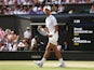 Novak Djokovic reacts at Wimbledon on July 10, 2022