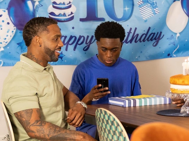 Felix and DeMarcus on Hollyoaks on July 15, 2022