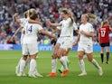 Ellen White celebrates scoring for England against Norway on July 11, 2022
