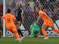 Netherlands Women's Jill Roord celebrates scoring their first goal on July 9, 2022