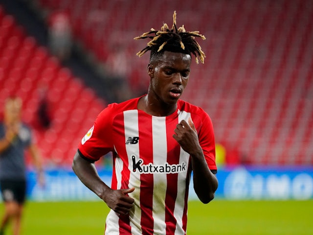 Nico Williams in action for Athletic Bilbao in August 2021