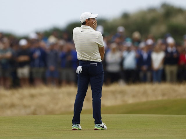 Rory McIlroy cuts a frustrated figure during the fourth round of The Open Championship on July 17, 2022.