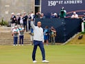 Tiger Woods acknowledges the crowd after completing his second round at the 2022 Open Championship.