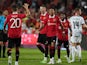 Manchester United's Jadon Sancho celebrates scoring against Liverpool on July 12, 2022
