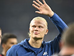 Man City's Erling Braut Haaland waves to fans on July 20, 2022