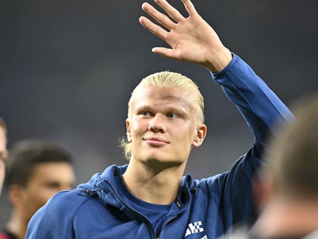 Man City's Erling Braut Haaland waves to fans on July 20, 2022
