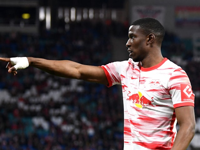 Nordi Mukiele in action for RB Leipzig in April 2022