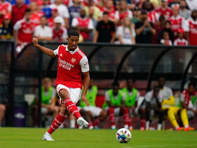 William Saliba in action for Arsenal in July 2022