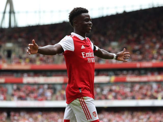 Bukayo Saka in action for Arsenal on July 30, 2022