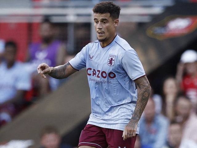 Philippe Coutinho in action at Aston Villa on 30 July 2022