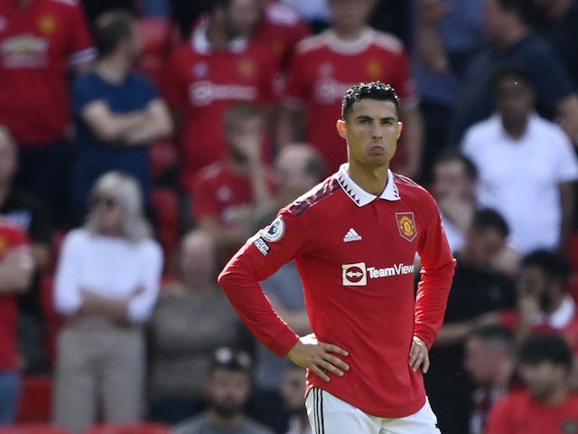 A depressed Cristiano Ronaldo playing for Manchester United on 7 August 2022