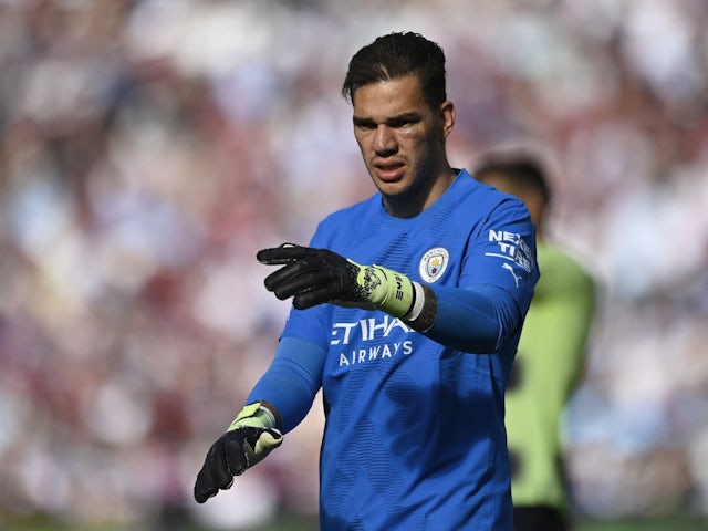 Ederson in action for Manchester City on August 7, 2022