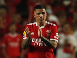 Enzo Fernandez celebrates scoring for Benfica on August 5, 2022