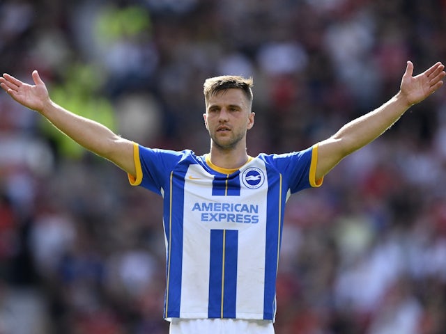 Joel Veltman in action for Brighton & Hove Albion on August 7, 2022