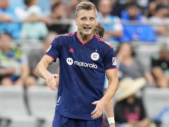 Kacper Przybylko in action for Chicago Fire on August 6, 2022