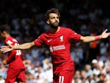 Mohamed Salah celebrates scoring for Liverpool on August 6, 2022