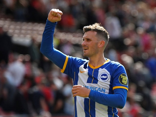 Brighton & Hove Albion's Pascal Gross celebrates on August 7, 2022
