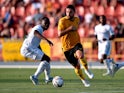 Wolverhampton Wanderers' Ruben Neves in action with Besiktas' Jackson Muleka on July 23, 2022
