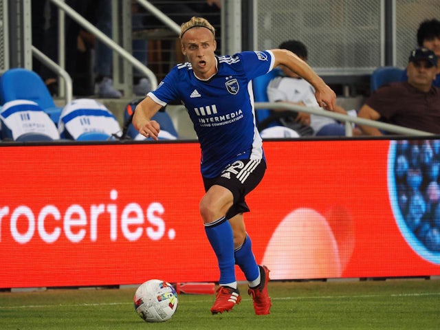 Tommy Thompson in action for San Jose Earthquakes on August 3, 2022