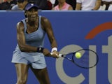 Venus Williams in action at the Washington Open on August 1, 2022
