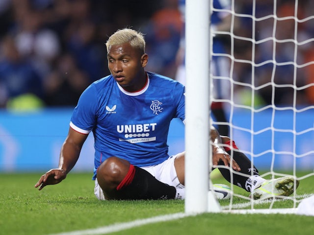 Alfredo Morelos in action for Rangers on August 9, 2022