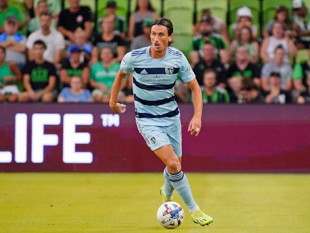 Ben Sweat in action for Sporting Kansas City on August 13, 2022
