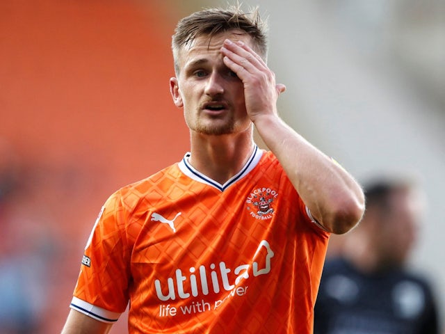 Callum Connolly in action for Blackpool on August 9, 2022