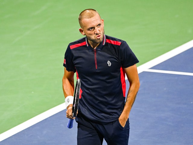 Dan Evans in action at the Canadian Open on August 10, 2022