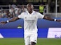 Real Madrid's David Alaba celebrates scoring in the UEFA Super Cup on August 10, 2022