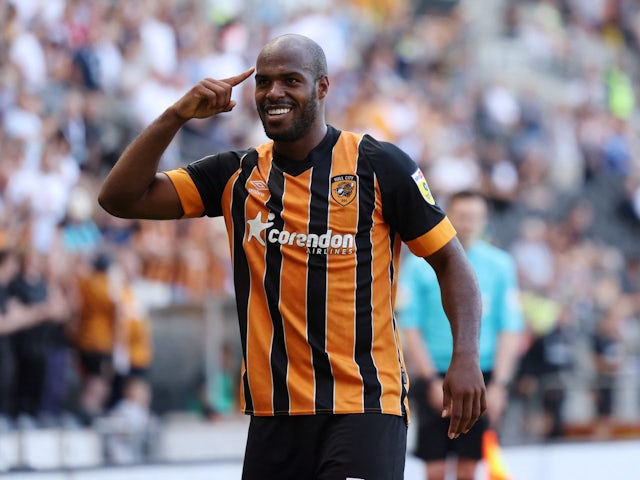Oscar Estupinan celebrates goals for Hull City on 13 August 2022