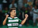 Pedro Goncalves celebrates scoring for Sporting Lisbon on August 13, 2022