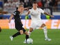 Eintracht Frankfurt's Sebastian Rode in action with Real Madrid's Toni Kroos in the UEFA Super Cup on August 10, 2022