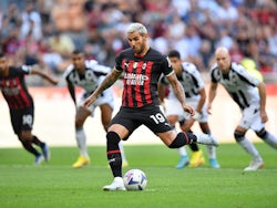 Theo Hernandez scores from the spot for Milan on August 13, 2022