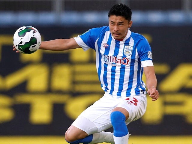 Yuta Nakayama in action for Huddersfield Town on August 9, 2022