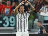 Angel Di Maria celebrates scoring for Juventus on August 15, 2022