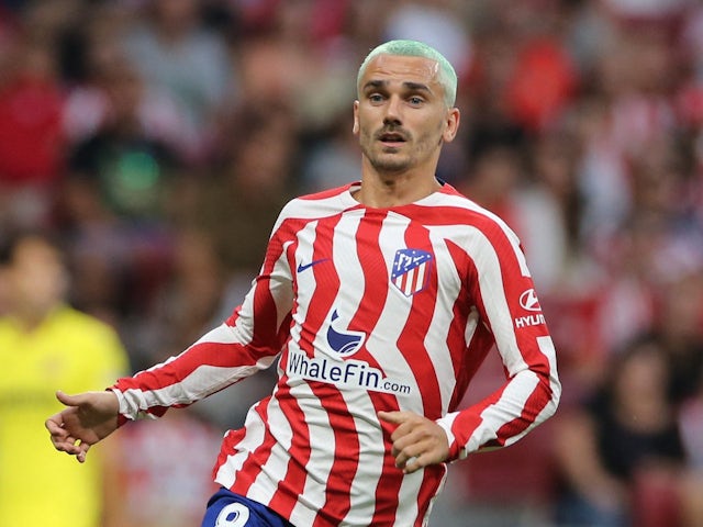 Antoine Griezmann in action for Atletico Madrid on August 21, 2022
