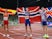 Great Britain's Jake Heyward celebrates winning a medal in the 1,500m at the European Championships on August 18, 2022.