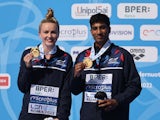 Kyle Kothari and Lois Toulson pictured at the European Aquatics Championships on August 16, 2022