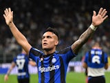 Lautaro Martinez celebrates scoring for Inter Milan on August 20, 2022