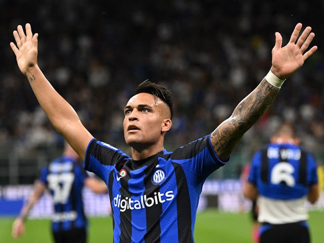 Lautaro Martinez festeggia il gol dell'Inter il 20 agosto 2022